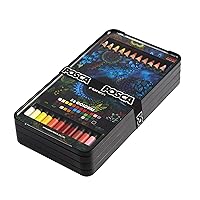 Posca Oil and Wax Art Pencils Set, 36 Prismacolor Pencils, Drawing Supplies, Watercolor Pencils, Pencils for Adult Coloring Books for Women or Men