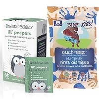 Bundle - Lil' Peepers Baby Eyelid Cleansing Wipes, (30Ct) & 1 Ouch-EEZ Soothing First-Aid Wipes (32 Wipes)