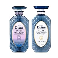 Moist Diane Perfect Beauty Extra Night Repair Shampoo and Treatment SET- Sulfate-Free, Argan Oil & Keratin, Hair Growth & Repair, Floral Scent, from Japan