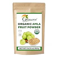 Grenera Organic Amla Powder 1 lb (454 g), Rich in Vitamin C, USDA Organic, Lab Tested for Purity, Rich in ORAC value