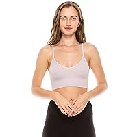 Kurve Soft Rib Low-Back Crop Bra Cami, UV Protective Fabric UPF 50+ (Made with Love in The USA)