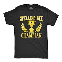 Mens Spelling Bee Champian T Shirt Funny Nerdy Geek Hilarious Novelty Tee