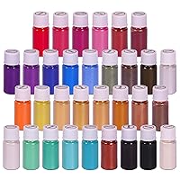 Mica Powder for Epoxy Resin, 32 Colors 0.18oz (5g) Bottles Set for Tie Dye, Soap Making, Lip Gloss, Nails, Cosmetics, Candle Making, Bath Bombs, Crafts, Body Butter, Slime (32 colors/5g Each)