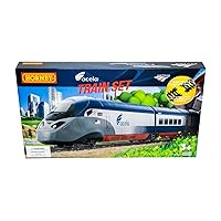 Hornby Amtrak Acela NEC High-Speed Service OO Battery Powered Model Train Set HO Track HR1400, Blue & Gray