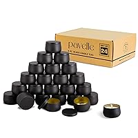 4 oz. Black Candle Tins with Lids for Candle Making, Arts & Crafts, Storage, Gifts, and More, 24 Pcs. Bulk Candle Jars for Making Candles, Wholesale Candle Tins, Candle Making Supplies