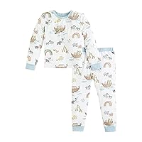 Mud Pie Baby Boy's Noahs Ark Pajama Set, White, 4T