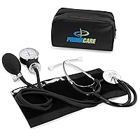 Medical DS-9197-BK Professional Classic Series Manual Adult Size Blood Pressure Kit, Emergency Bp kit with Stethoscope and Portable Leatherette Case, Nylon Cuff, Black