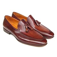 Paul Parkman Men's Tassel Loafer Brown Hand Painted Leather (ID#049-BRW)