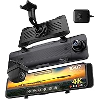 NikoMaku Mirror Dash Cam Front and Rear OEM Design 4K Resolution 11 Inch Full Touch Screen Rear View Mirror Camera for Cars 170° Wide Angle Type-C Dual Lens Free GPS AS5 Pro