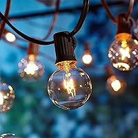 50 Feet Patio String Lights with 53 Edison Globe Bulbs, UL Listed for Indoor Outdoor Use, E12 Socket Base, Connectable Lights for Porch Deck Gazebos Balcony Wedding Gathering Parties Decor, Black