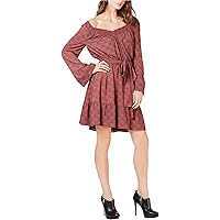 Michael Kors Womens Pullover Tie Waist Fit & Flare Dress, Pink, XX-Large