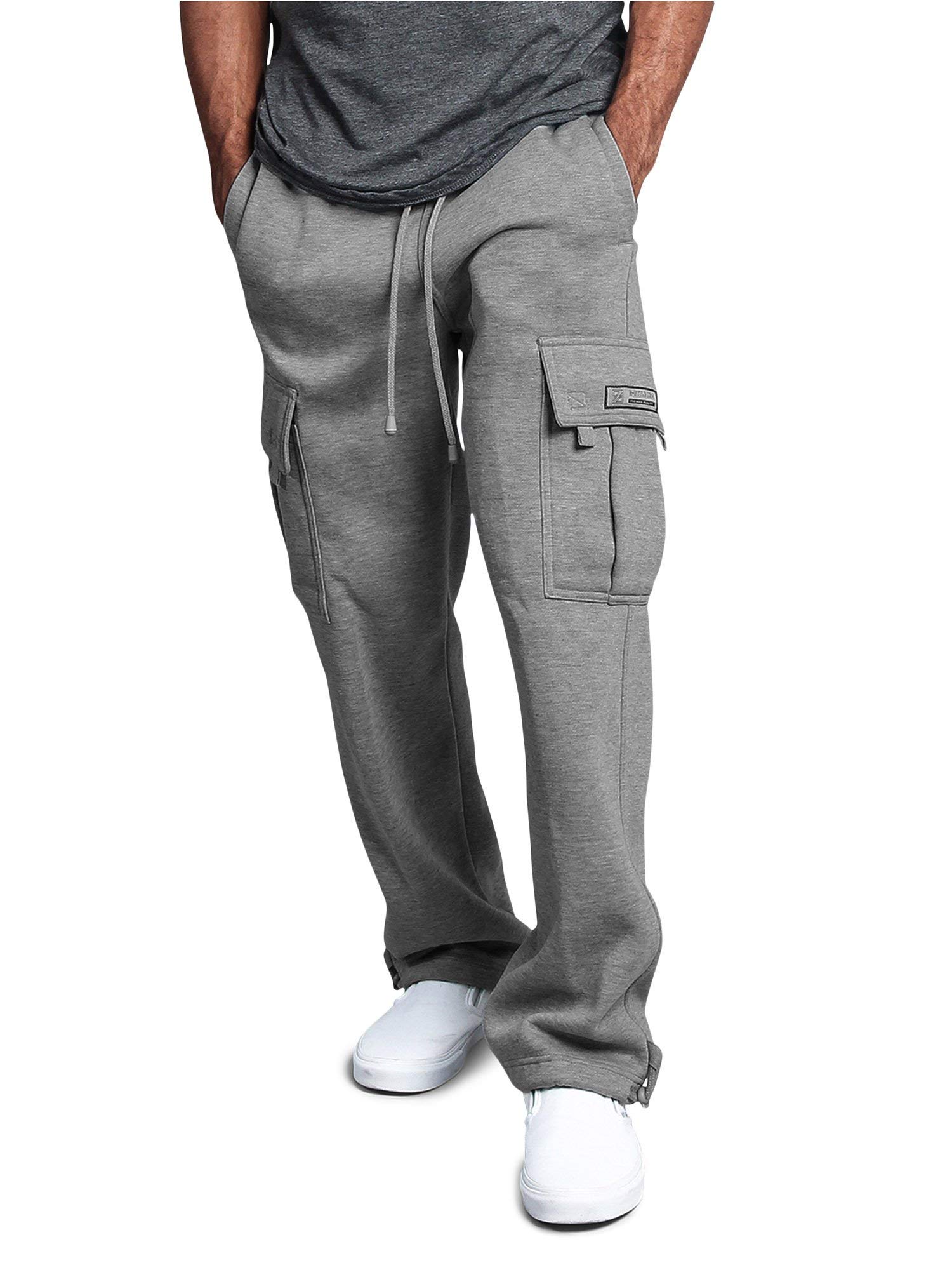G-Style USA Men's Solid Fleece Heavyweight Cargo Pants