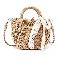 Straw Clutch Top Handle Handbags Rattan Straw Bag Summer Beach Tote Shoulder Bag Crossbody Travel Beach Bag