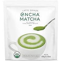 Latte Grade Matcha Powder - Unsweetened, First Harvest, Organic Matcha Green Tea Powder From Uji, Japan (60g/2.12 Ounce) Premium Powder for matcha latte, smoothie | Caffeine, L-Theanine