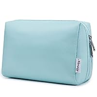 Large Makeup Bag Zipper Pouch Travel Cosmetic Organizer for Women (Large, Sky Blue)