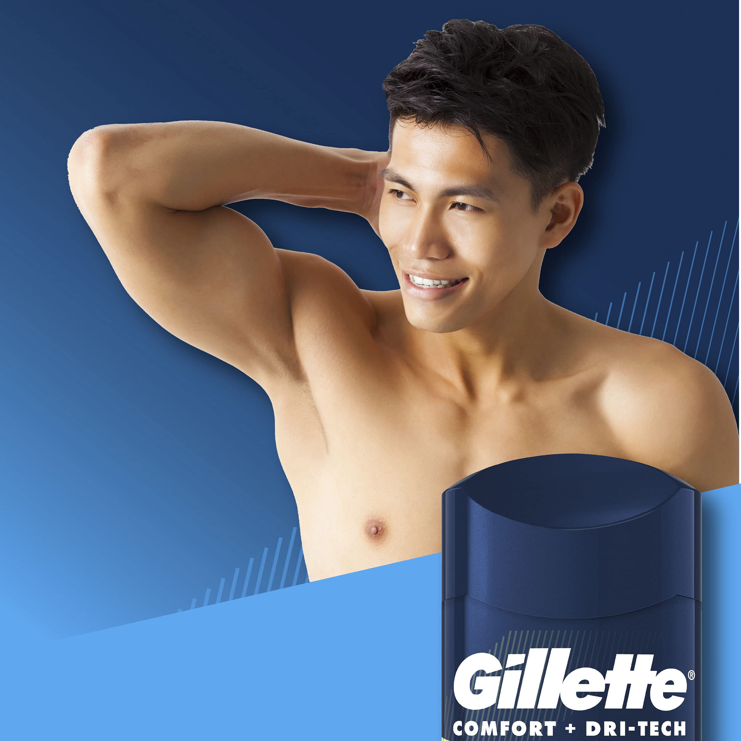 Gillette Antiperspirant Deodorant for Men, Invisible Solid, Cool Wave, 72 Hr. Sweat Protection, 3.4 oz