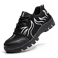 Steel Toe Shoes for Men Lightweight Work Safety Sneakers Comfortable Puncture Proof Safety Shoes for Industrial Construction Warehouse Work Shoes