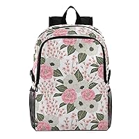 ALAZA Ink Camellias White Anemone Flowers and Alstroemeria Lightweight Packable Foldable Travel Backpack