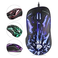 Wired Office Mouse and Gaming Mouse, USB Optical Programmable Gaming Mouse, Macros Gaming Mice for PC, Laptop, MacBook