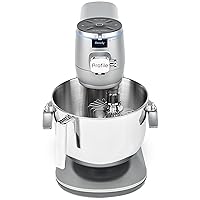 GE Profile Smart Stand Mixer w/Built-In Smart Scale & Auto Sense Technology, 7qt Stainless Steel Bowl, 11 Speed l Dough Hook, Beater, 11-wire whip l works w/Amazon Alexa & Google Home l Mineral Silver