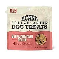 Singles Freeze Dried Dog Treats, Limited Ingredient Grain Free Beef & Pumpkin Recipe, 3.25oz