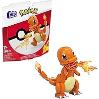 MEGA Pokémon Build & Show Charmander Toy Building Set, 4 Inches Tall, Poseable, 185 Bricks and Pieces, for Boys and Girls, Ages 7 and Up