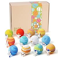 Daisy Encens Bath Bombs for Kids with Toys Inside - 12 Pack Bubble Bath Fizzies with Educational Outer Space Planet Surprises. Gentle and Kids Friendly Bubble Bath Fizzy, Birthday Gift for Boys, Girls