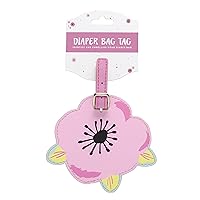 C.R. Gibson Pink Garden Flower Diaper Bag Tag Baby Accessories, 4.5'' W x 4'' H