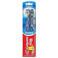 Colgate 360 Vibrate Deep Clean Battery Operated Toothbrush Pack, Disposable Electric Toothbrush with 1 AAA Battery Included, Whole Mouth Clean, 2 Pack