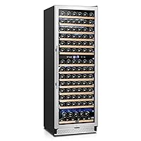Tylza 24 Inch Wine Fridge Dual Zone, 154 Bottle Wine Cooler Refrigerator With Stainless Steel and Professional Compressor, Fast Cooling Low Noise and No Fog Built-in or Freestanding