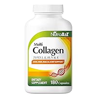 NutraA2Z Multi Collagen Pills 1735mg -180 Collagen Capsules- Types I, II, III, V & X for Healthy Skin, Hair, Nails & Joint Support