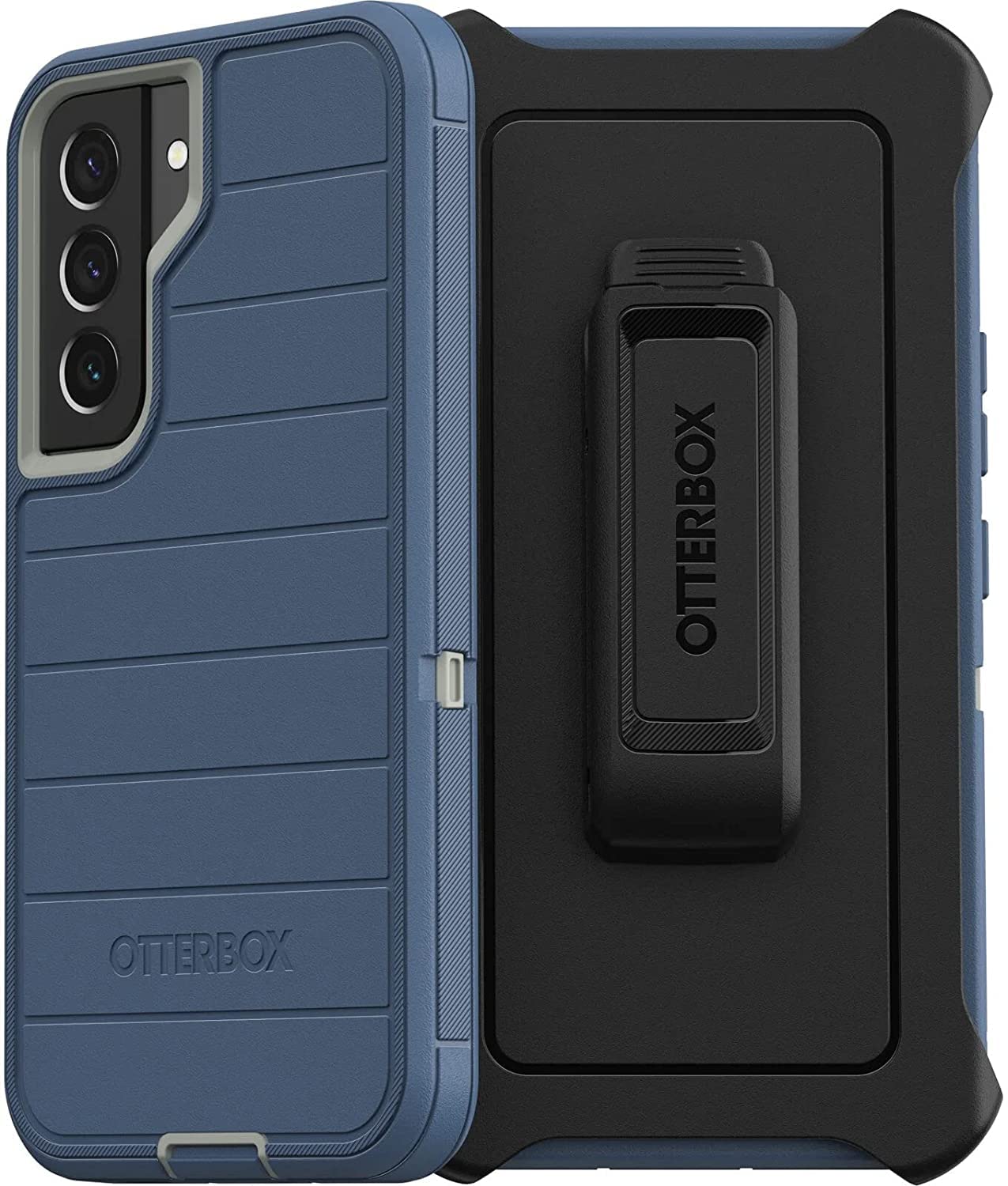 OtterBox Defender Case & Belt Clip/Stand for Samsung Galaxy S22 Plus (NOT S22/Ultra Models) Retail Packaging - Anti-Microbial - Fort Blue
