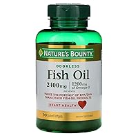 Nature's Bounty Fish Oil, Supports Heart Health, 2400mg, Coated Softgels, 90 Ct.