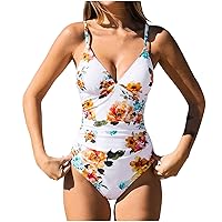 White Swimsuit One Piece Modest Halter Swimsuits for Women Retro Swimsuits for Women Plus