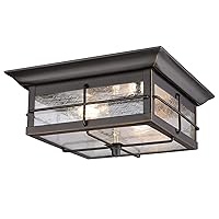 Westinghouse Lighting 6578400 Orwell 2 Light Outdoor Flush Mount Fixture in Oil Rubbed Bronze and Clear Glass, 6578400