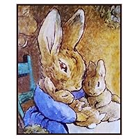 Mama Snuggles Baby Rabbits Inspired by Beatrix Potter Counted Cross Stitch Pattern