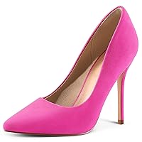 mysoft Women's High Heels Pumps Closed Pointed Toe Stiletto 4IN Heels Dress Wedding Shoes