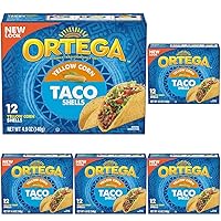 Ortega Yellow Corn Taco Shells, 4.9 Ounce, 12 Shells (Pack of 5)