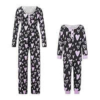 Multitrust Mommy and Me Valentines Day Pjs Matching Sets Long Sleeve Shirt Tops and Pants Mama and Me Pajamas Set Sleepwear