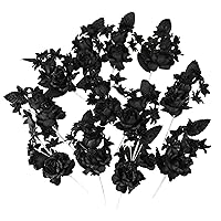 Homeford Organza Corsage Flowers, 6-inch, 12-Count, Black