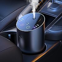 Waterless Car Diffuser, Waterless Diffusers for Essential Oils with Smart Cold Mist & No Leakage Tech, Cordless Aromatherapy Diffuser with Timing & 3 Mist Levels for Car, Room, Office