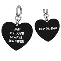 Heart Plate Engraving Personalized Photo and Message Pendant Dangle Charm Bead for European Charm Bracelets