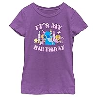 Fifth Sun Disney Lilo & Stitch Girly Birthday Girls Short Sleeve Tee Shirt