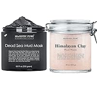 Dead Sea Mud Mask and Himalayan Clay Mask Bundle – Natural Skin and Face Care for Women and Men