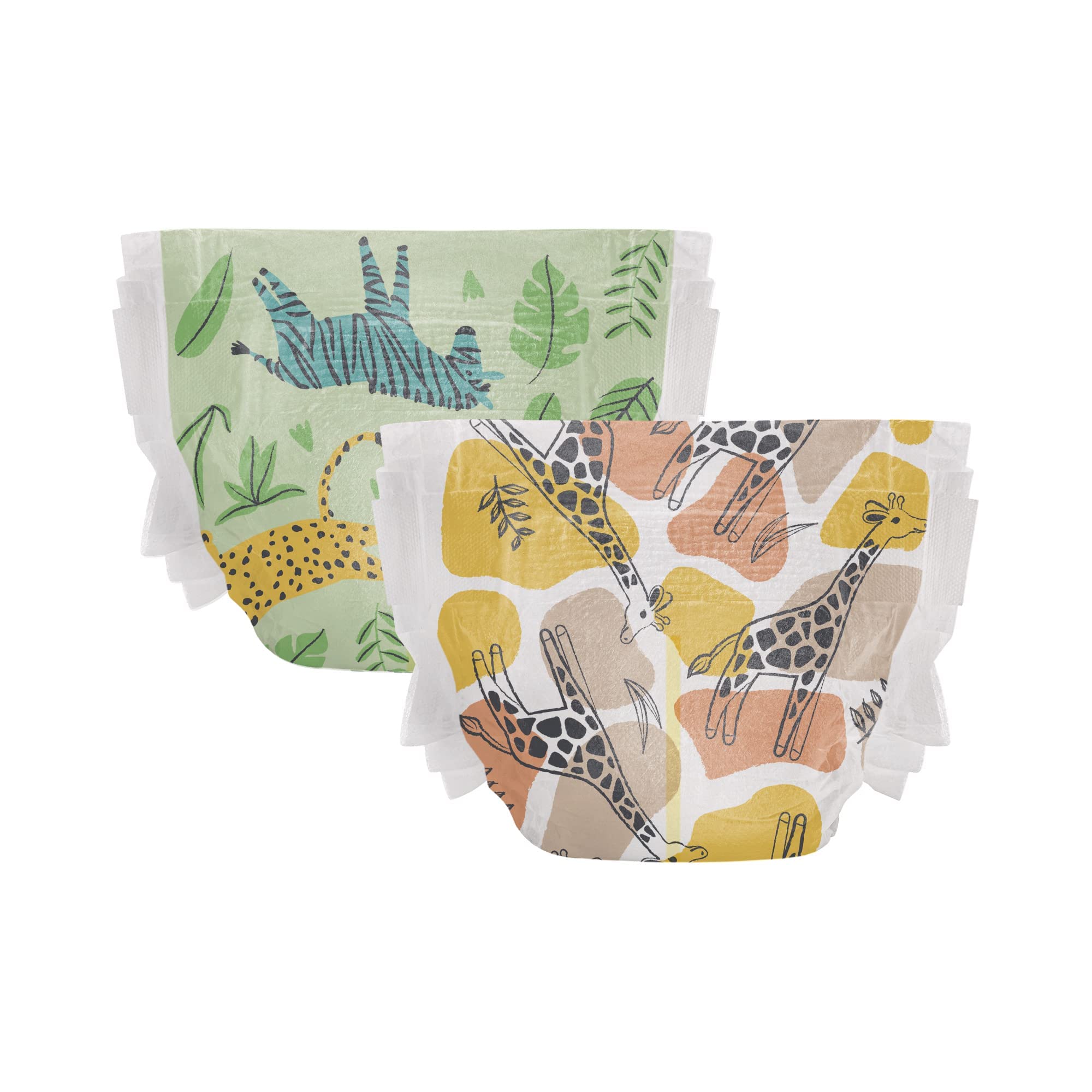 The Honest Company Clean Conscious Diapers | Plant-Based, Sustainable | Stripe Safari & Seeing Spots | Club Box, Size 4 (22-37 lbs), 60 Count