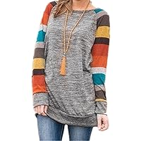 HARHAY 2023 Women's Cotton Knitted Long Sleeve Lightweight Tunic Sweatshirt Tops