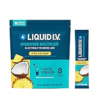 Liquid I.V. Hydration Multiplier - Pina Colada - Hydration Powder Packets | Electrolyte Drink Mix | Easy Open Single-Serving Stick | Non-GMO | 16 Sticks Liquid I.V. Hydration Multiplier - Pina Colada - Hydration Powder Packets | Electrolyte Drink Mix | Easy Open Single-Serving Stick | Non-GMO | 16 Sticks