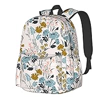 Floral Pattern Waterproof Backpack Adjustable Shoulder Straps Bag Large Capacity Casual Daypack Bookbag For Travel Work School