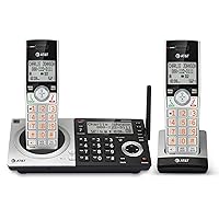 CL83207 DECT 6.0 Expandable Cordless Phone with Smart Call Blocker, Silver/Black with 2 Handsets