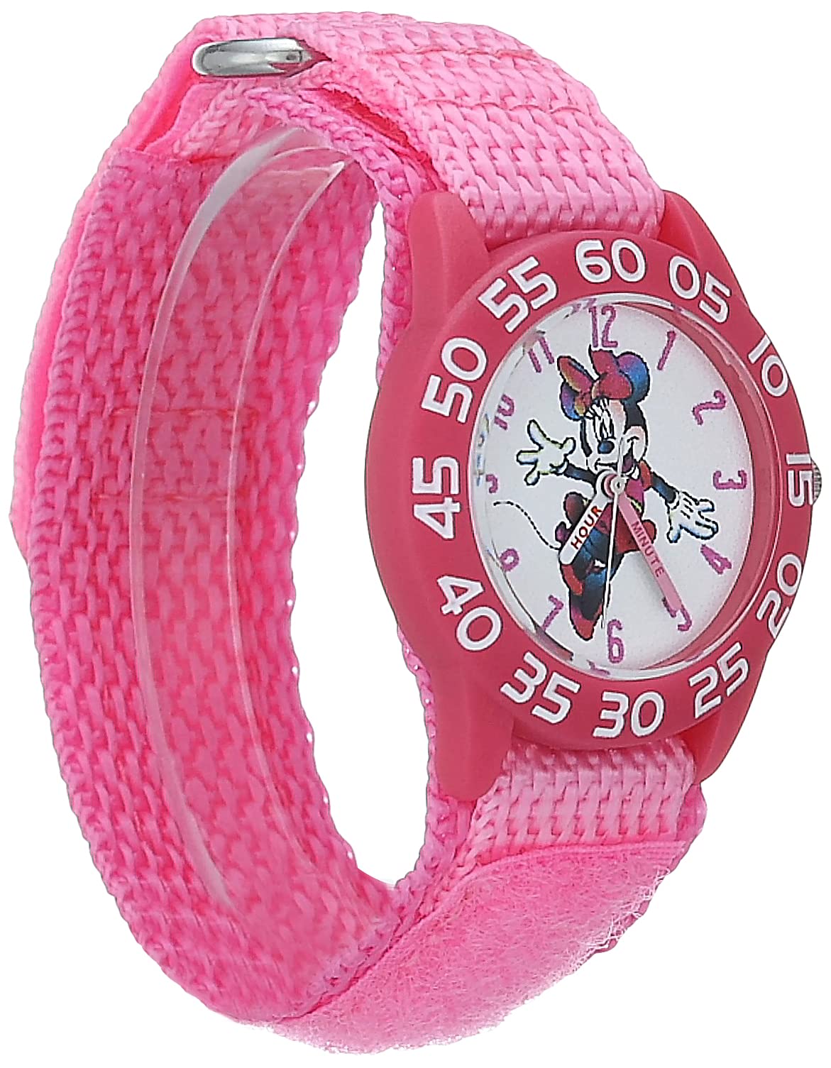 Disney Minnie Mouse Kids' Plastic Time Teacher Analog Quartz Nylon Strap Watch